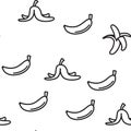 Banana Friut Icon Vector Seamless Pattern