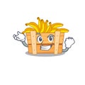 Banana fruit box cartoon character style with happy face Royalty Free Stock Photo