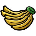 Banana Fruit Doodle Drawing Cartoon Illustration Vector