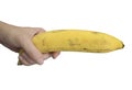 Banana fruit hand body part hold concept Royalty Free Stock Photo