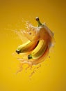 Banana fruit juice smoothie fresh drink Royalty Free Stock Photo