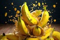 Banana fruit juice smoothie fresh drink Royalty Free Stock Photo