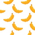 Banana fruit seamless pattern in pixel style Royalty Free Stock Photo