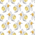 Banana Fruit Vector Seamless pattern