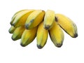 Banana fruits on over white. Royalty Free Stock Photo