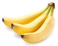 Banana fruits over white. Royalty Free Stock Photo