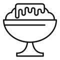 Banana gelato bowl icon outline vector. Frozen dessert