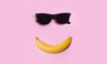 Banana and glasses. Sunglasses. Summer. The sun. Smile. Royalty Free Stock Photo