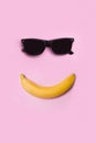 Banana and glasses. Sunglasses. Summer. The sun. Smile. Royalty Free Stock Photo