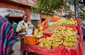 Banana, guava and other exotic fruits sold by the street seller