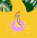 banana having cocktail