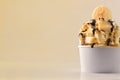 Banana ice cream cup on table isolated close up Royalty Free Stock Photo