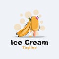 Banana ice cream logo design