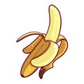 Banana icon, healthy yellow fruit for snack