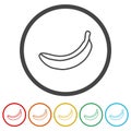 Banana icon isolated on white background color set Royalty Free Stock Photo