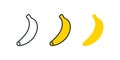 Banana icon. Linear color icon, contour, shape, outline. Thin line. Modern minimalistic design. Vector set Royalty Free Stock Photo
