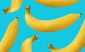 Banana, isolated on blue