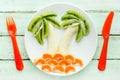 Banana kiwi tangerine palm trees food art