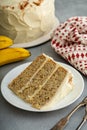 Banana layered cake with cream cheese frosting