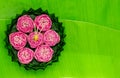 Banana leaf Krathong for Thailand Full moon or Loy Krathong festival.