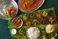 Banana leaf rice Royalty Free Stock Photo