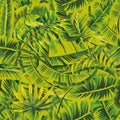 Banana leaves seamless green jungle