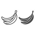 Banana line and glyph icon. Fruit vector illustration isolated on white. Healthy food outline style design, designed for Royalty Free Stock Photo