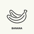 Banana line icon. Fruit symbol.