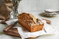 Banana Cake with Oat and Chia topping