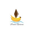 Banana logo illustration sailboat vector design