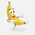 Banana logo mascot Hi pose