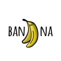 Banana logo, simple sketch isolated on white for your design