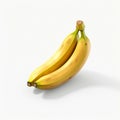 banana look delicious ,white background - generative Ai illustration