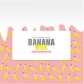 Banana milk banner with banana pattern
