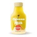 Banana milk bottle Royalty Free Stock Photo