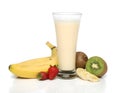 Banana milkshake with fruits