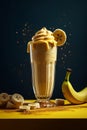 Banana milkshake on tabl