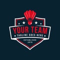 Emblem patch badminton sport logo template Royalty Free Stock Photo