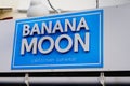 Banana moon logo text and sign brand front of shop of swimwear underclothing women