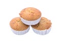 Banana muffin cake, isolated on white background Royalty Free Stock Photo