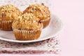 Banana muffins with walnuts and white chocolate