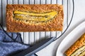 Banana and Nut Bread Loaf Royalty Free Stock Photo