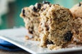 Banana Nut Muffin Close Up Served With Coffee For Breakfast On V Royalty Free Stock Photo