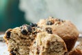 Banana Nut Muffin Close Up Served With Coffee For Breakfast On V Royalty Free Stock Photo