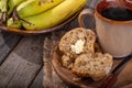 Banana Nut Muffin and Cup of Coffee Royalty Free Stock Photo