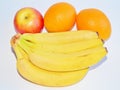 Banana and orange apple still life Royalty Free Stock Photo