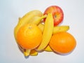 Banana and orange apple still life Royalty Free Stock Photo