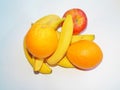 Banana and orange apple still life Royalty Free Stock Photo