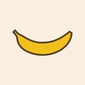 Banana outline color icon, modern minimal flat design style, vector illustration Royalty Free Stock Photo