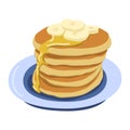 Banana pancakes. Vector isolated on a white background